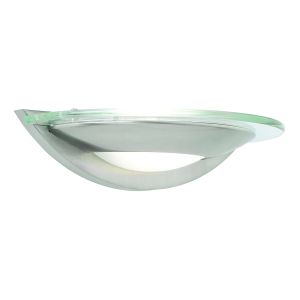 Firenz 1 Light R7s Satin Chrome Wall Light With Glass