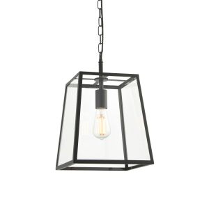 Hurst 1 Light E27 Adjustable Pendant Matt Black Paint Finish