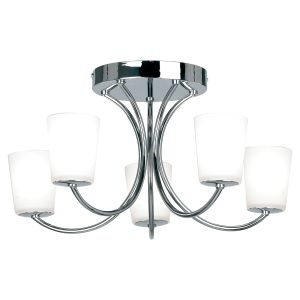 Endon 1731-5CH Chr.Flush Fitt.+Op Gls+G9 5 Light In Chrome