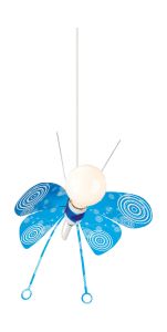 Butterfly Single Kids Pendant, 1 Light E27 Blue