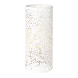 Secret Garden 1 Light E14 Matt Ivory Patterened Table Lamp