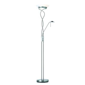 Endon MONACO-SC Monaco Single Floor Lamp Satin Chrome Plate/Frosted Finish