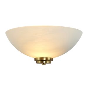 Endon WELLES-1WBAB Welles Single Wall Light Antique Brass Plate/White Finish