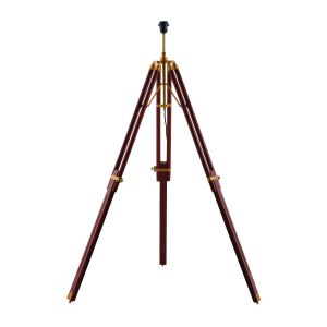 ENDON-EH-TRIPOD-FLDW TRIPOD SINGLE FLOOR LAMP (BASE ONLY) SHEESHAM WOOD/SOLID BRASS FINISH