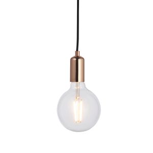 Studio 1 Light E27 Copper Adjustable Single Pendant