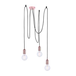 Studio 3 Light E27 Copper Adjustable Multi Pendant