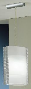 1 Light Chrome With Glass Shade Adjustable Pendant