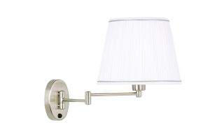 Penn 1 Light B22 Satin Chrome Adjustable Swing Arm Wall Bracket Switched (Shade Not Included)