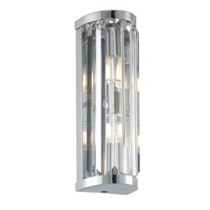 Shimmer 2 Light G9 Polished Chrome IP44 Crystal Bathroom Wall Light