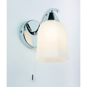 Endon 96961-WBCH Alonso Single Wall Light Polished Chrome Plate/Matt Opal Glass Finish