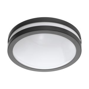 Locana-C1 Light LED Integrated Outdoor IP44 Wall/Flush Light Anthracite With White Plastic Diffuser