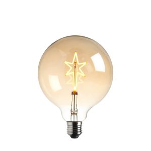 Star E27 LED 2W 130lm Globe Shaped Bulb In Amber Lustre Glass
