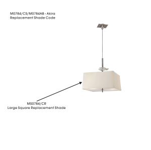 Akira Pendant Large Square Shade Cream, Suitable For M0784/0784AB