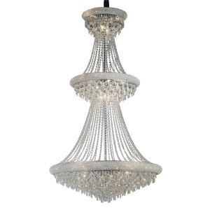 Alexandra 93cm Pendant 3 Tier 29 Light E14 Polished Chrome/Crystal (Pallet Shipment Only), (ITEM REQUIRES CONSTRUCTION/CONNECTION) Item Weight: 64.8kg