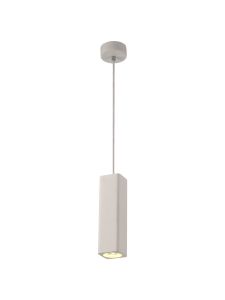 Alina 9cm Rectangluar Pendant, 1 x GU10, White Paintable Gypsum