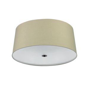 Argi 60cm Flush 3 Light E27 Round With Taupe Shade Brown Oxide