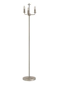 Banyan 3 Light Switched Floor Lamp Without Shade, E14 Polished Nickel