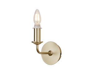 Banyan 1 Light Switched Wall Lamp Without Shade, E14 Champagne Gold