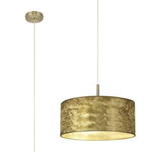 Baymont 40cm Antique Brass 5 Light E27 Single Pendant With 50cm x 20cm Gold Leaf Shade