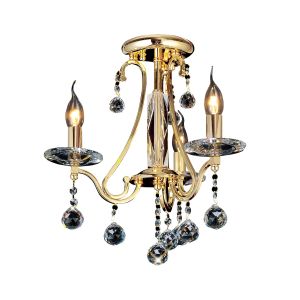 Bianco 44cm Ceiling 3 Light E14 French Gold/Crystal