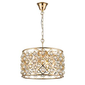 Cestone 4 Light E14 4 Light Gold Pendant With Adjustable Chain