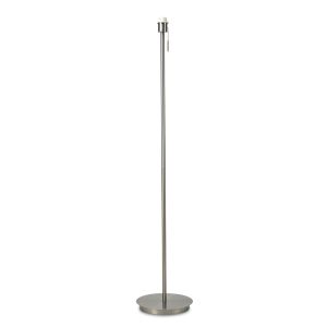 Carlton Round Flat Base Floor Lamp Without Shade, Switched Lampholder, 1 Light E27 Satin Nickel