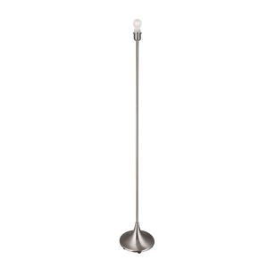 Crowne Round Curved Base Floor Lamp Without Shade, Inline Switch, 1 Light E27 Satin Nickel