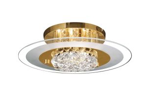 Delmar 50cm Flush Round 6 Light G9 French Gold/Glass/Crystal