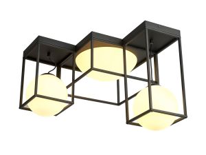 Desigual Semi Flush, 5 Light E27, Matt Black