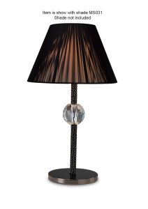 Elena Table Lamp 1 Light E27 WITHOUT SHADE Black Chrome/Crystal