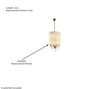 Ella Ivory Cream replacement shade For IL30069, 520mmx500mm