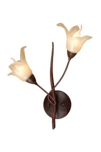 (0024 005) Florida Wall Lamp Switched 2 Light E14, Brown/Black Oxide