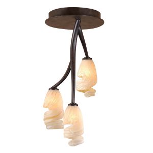 Forest 18cm Ceililng 3 Light G9, Brown/Black Oxide