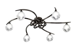 Fragma Ceiling 6 Light G9, Black Chrome