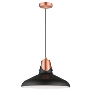 Ontario 1 Light E27 Pendant Adjustable Matt Black