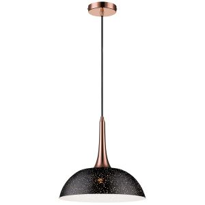 Vulcano 1 Light E27 Adjustable Pendant Black