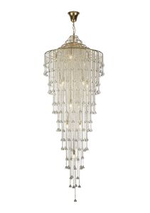 Inina 88cm Tall Pendant 15 Light E14 French Gold/Crystal Item Weight: 29.7kg