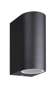 Kandanchu Square Wall Lamp, 2 x GU10, IP54, Sand Black, 2yrs Warranty