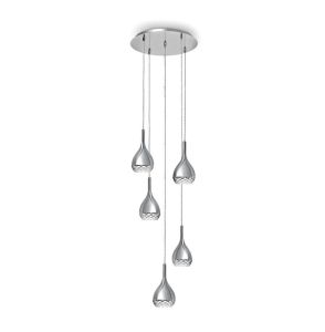 Khalifa 40cm Pendant 5 Light GU10 Round Polished Chrome