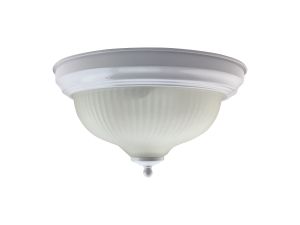 White Finish Flush Fitting 30cm 2 X 60W