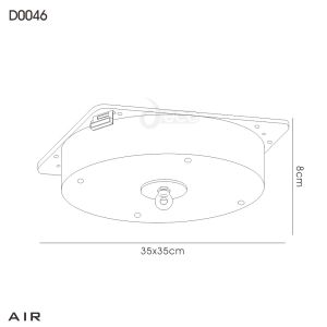 Lowan 59cm, 3m Polished Chrome/Silver, Suspension Plate c/w Power Cable For Lowering Flush Fittings, Max Load 20kg (ONLY TESTED FOR OUR PRODUCTS)