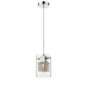 Ginevre 1 Light Adjustable Polished Chrome Dimmable Pendant