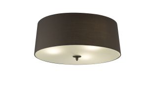 Lua Flush Ceiling 3 Light E27, Ash Grey With Ash Grey Shade