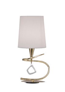 Mara Table Lamp 1 Light E14 Small, French Gold With Ivory White Shade