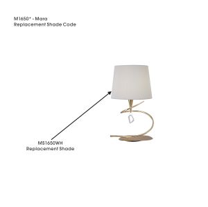 Mara White Fabric Shade, Suitable For M1650 All Finishes, 260mmx210mm