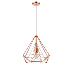 Lucien 1 Light E27 Adjustable Pendant Copper