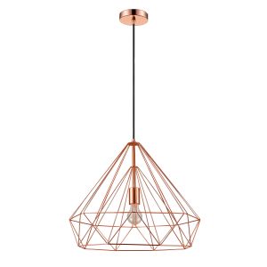 Rockfordn 1 Light E27 Adjustable Copper Pendant