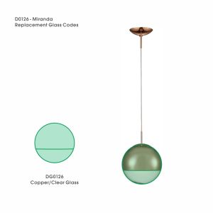 Miranda 25cm Copper/Clear Replacement Glass For D0126