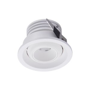 Neptuno 5cm Recessed Spotlight Mini Swivel, 3W LED, 2700K, 210lm, White, 3yrs Warranty