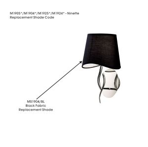 Ninette Black Fabric Shade For M1905/1904/1925/1924